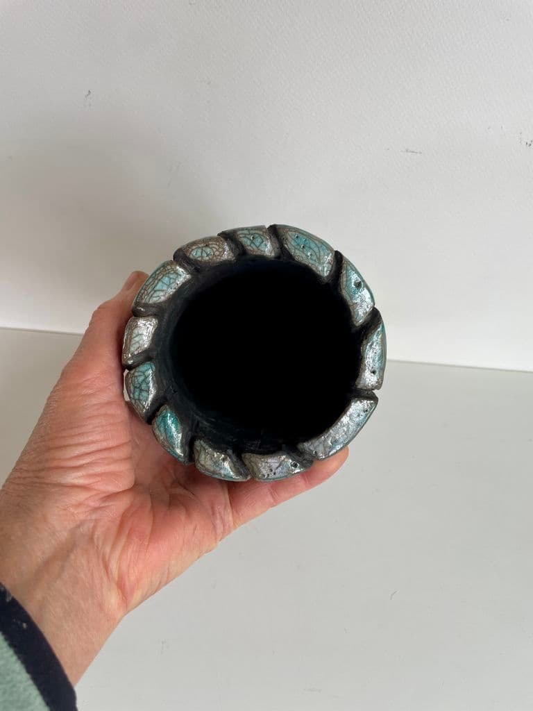 Superb Raku Ceramic Crocodile Vase — 9