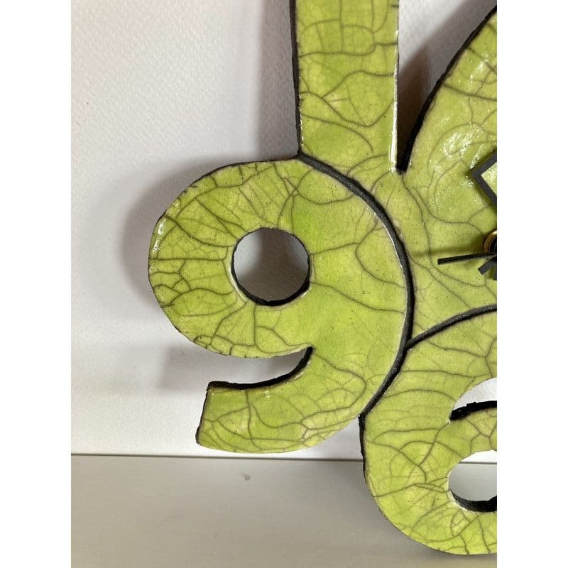 Pendule céramique raku verte — 3