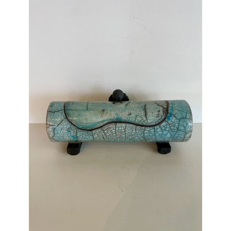Boîte "Lagon" bleu/vert Céramique Raku — 4