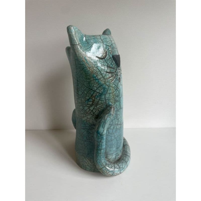 Vase Chat Céramique Raku — 2