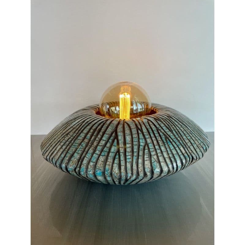 Lampe "Atole" Céramique Raku Bleu/turquoise — 5