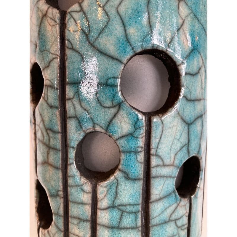 Lampe "Divine" en Céramique Raku Turquoise — 8