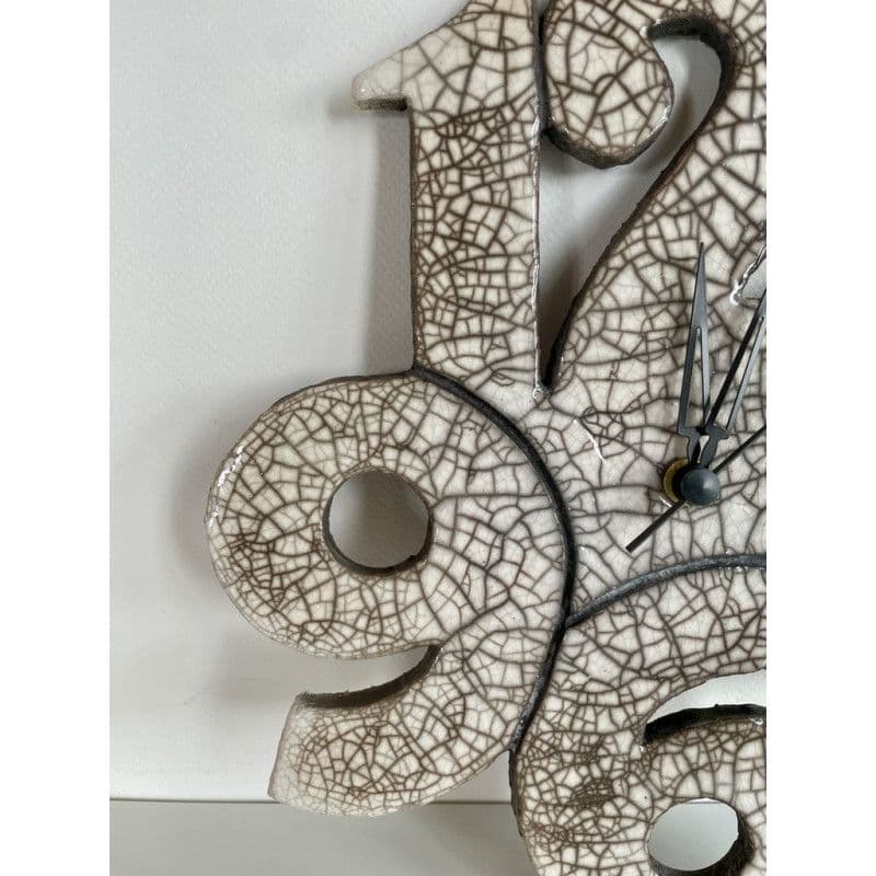 Pendule céramique raku blanc — 7