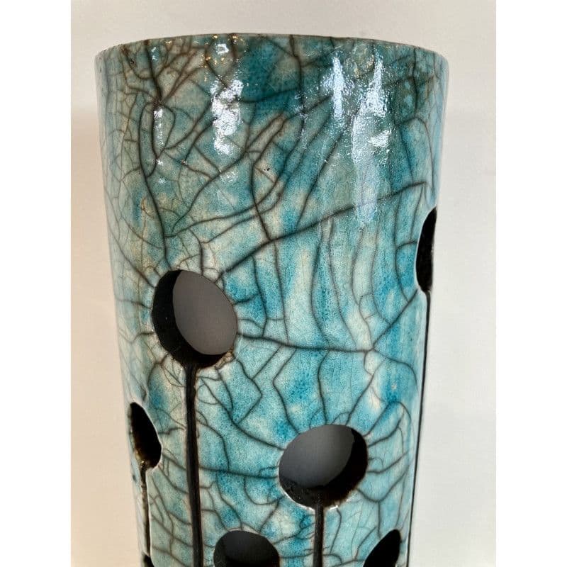 Lampe "Divine" en Céramique Raku Turquoise — 7