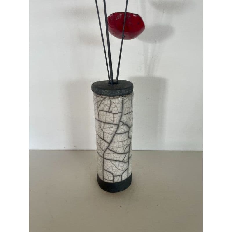 Soliflore et ses Coquelicots Céramique Raku — 7