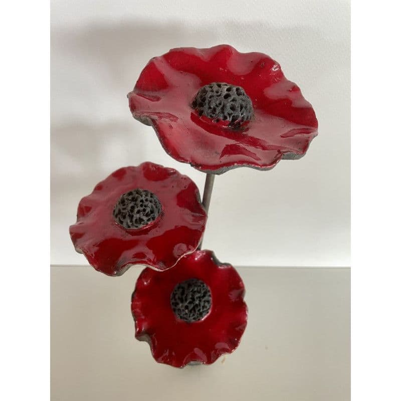 Soliflore et ses Coquelicots Céramique Raku — 3