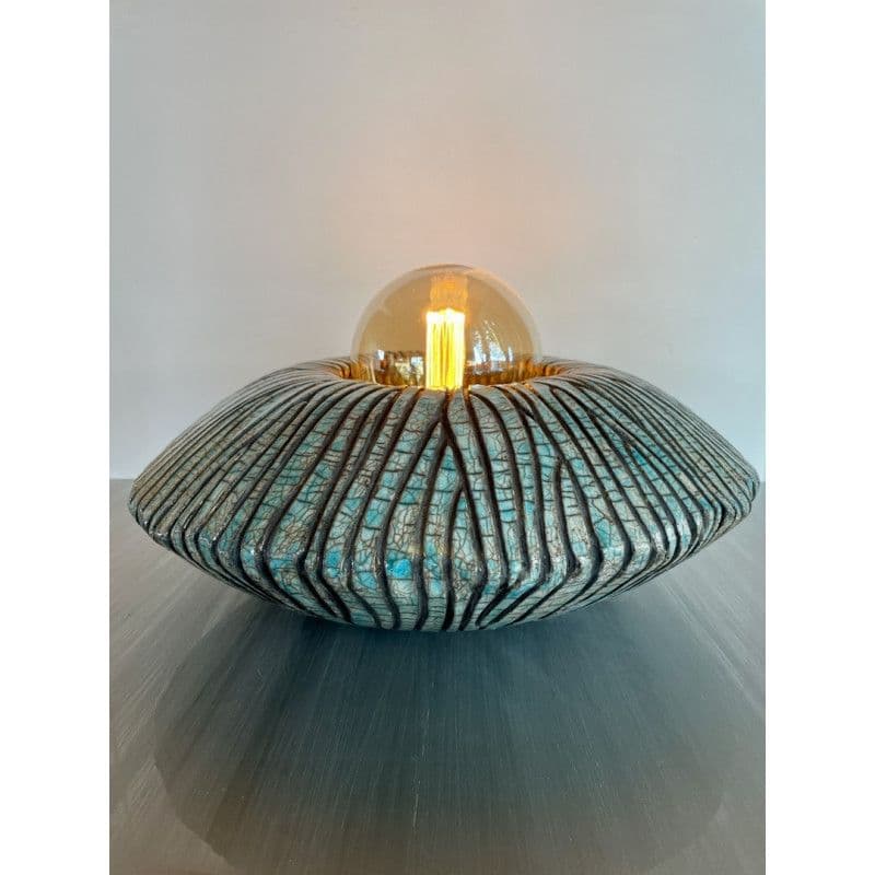 Lampe "Atole" Céramique Raku Bleu/turquoise — 4