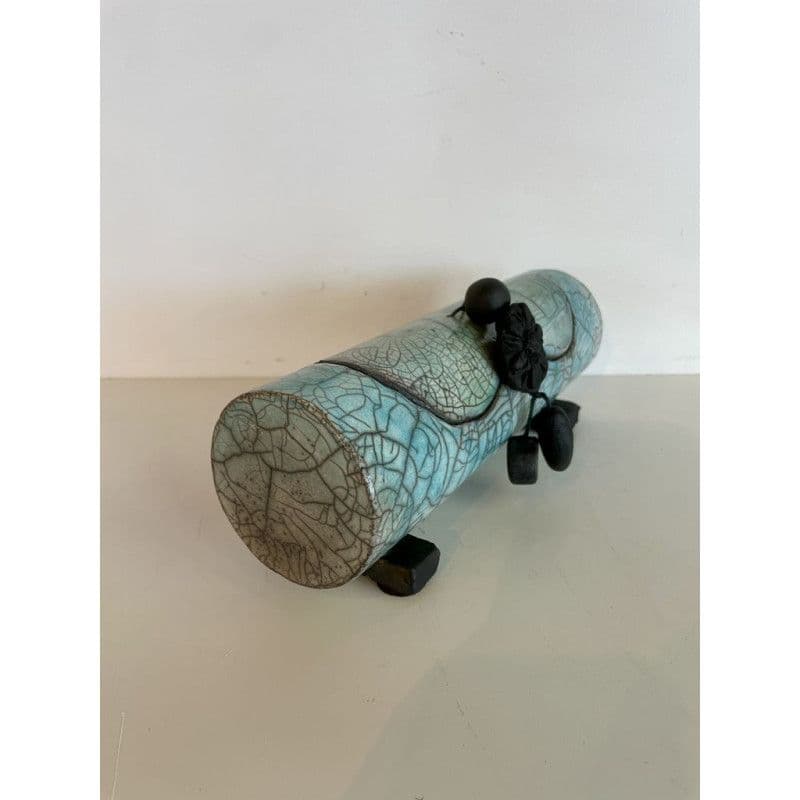 Boîte "Lagon" bleu/vert Céramique Raku — 3