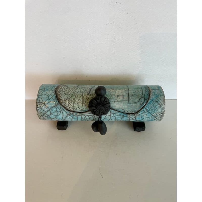 Boîte "Lagon" bleu/vert Céramique Raku — 2