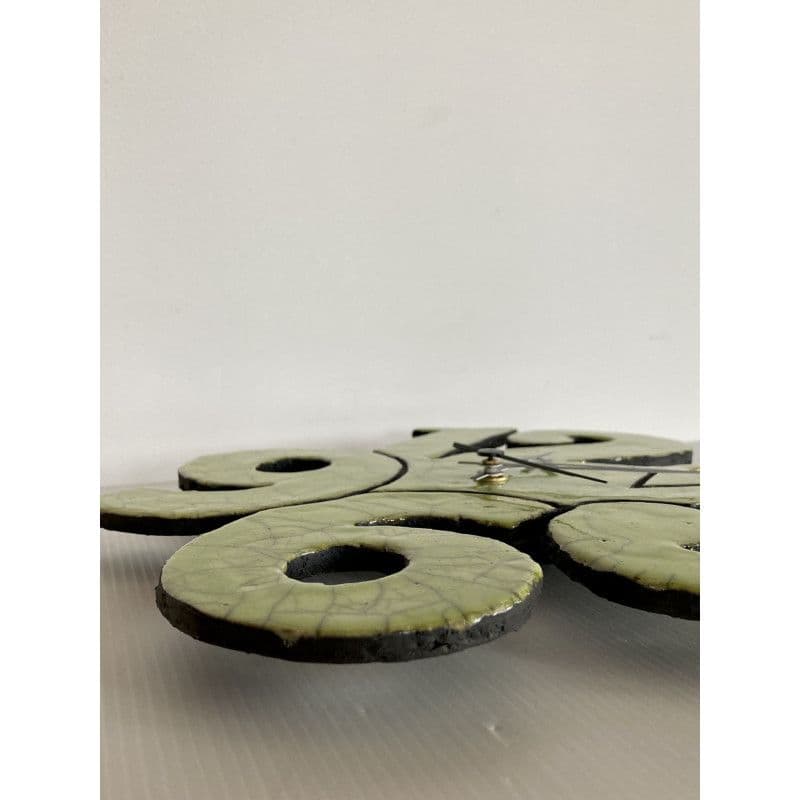 Pendule céramique raku verte — 7
