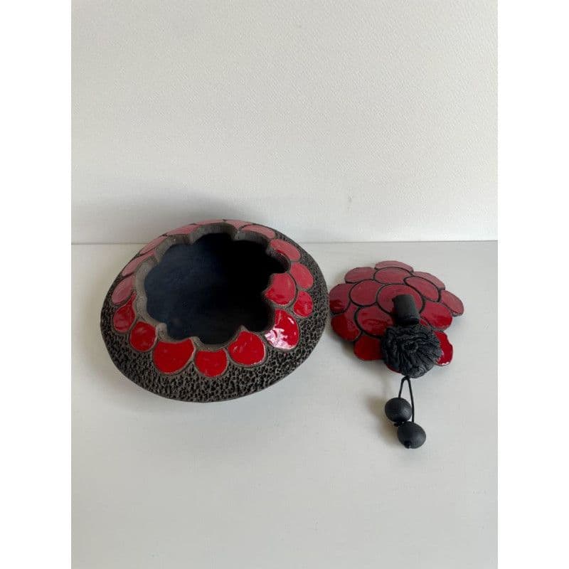 Boîte Ronde "Rouge" Céramique Raku — 6