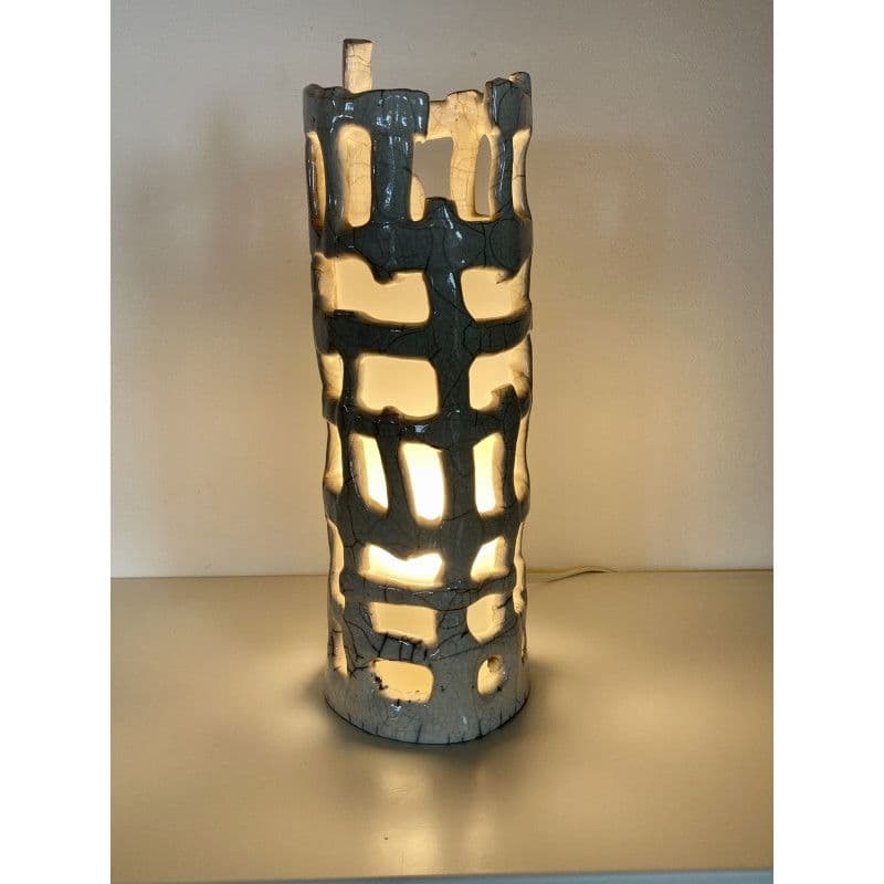 Lampe céramique raku "tresse"