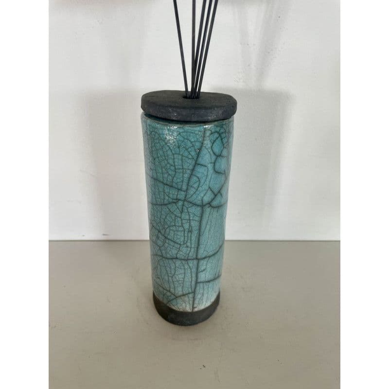 Soliflore Céramique Raku avec sa Fleur Bleue — 4