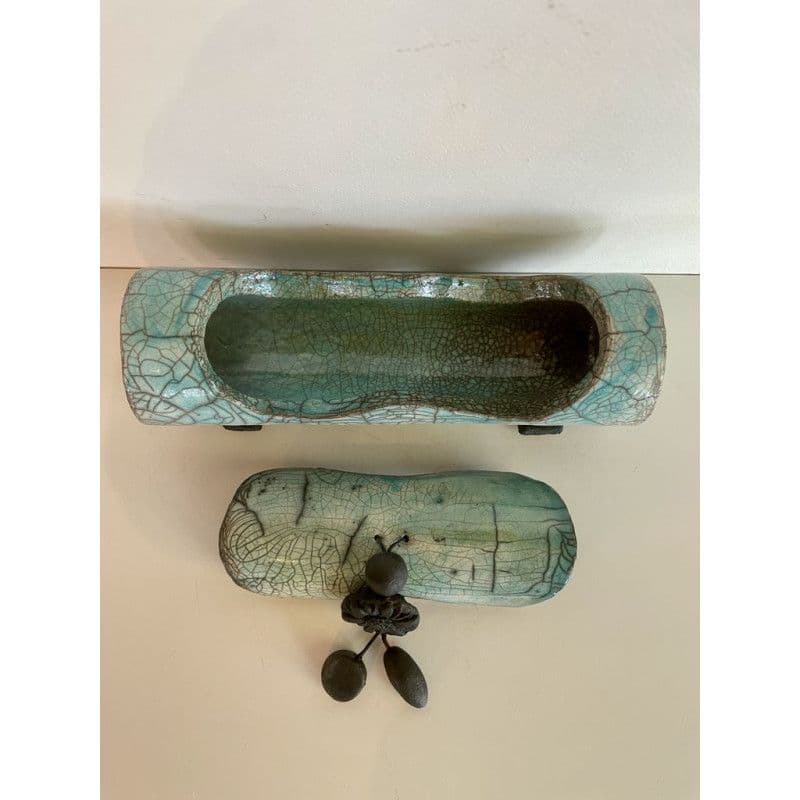 Boîte "Lagon" bleu/vert Céramique Raku — 8