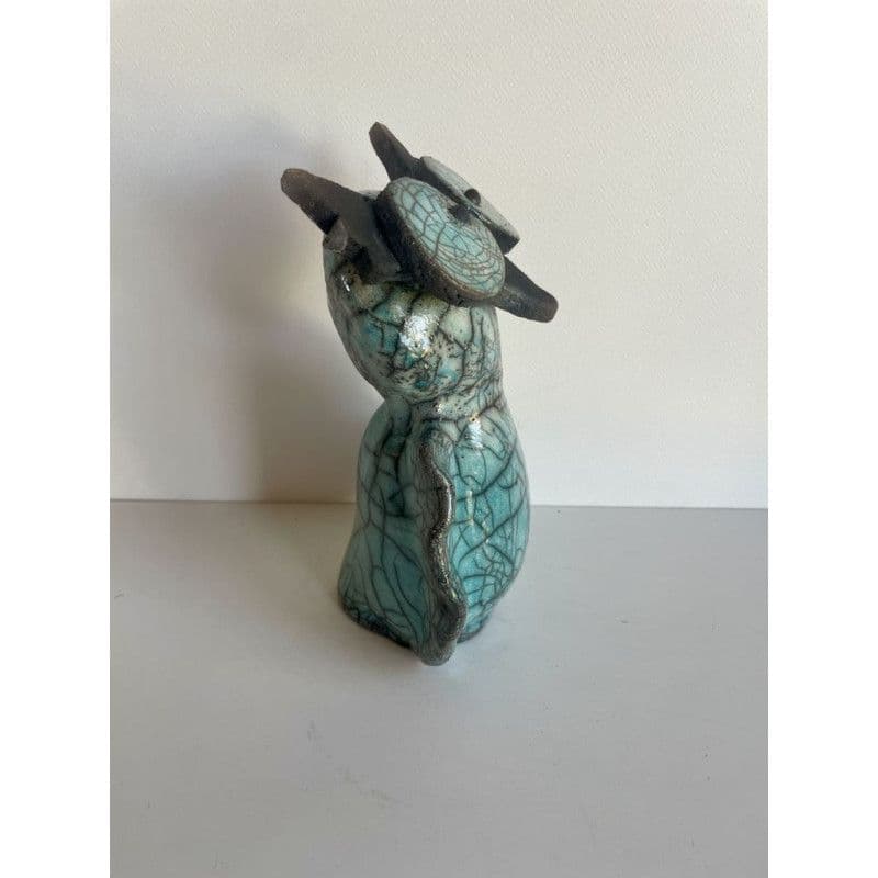 Chouette Turquoise Céramique Raku — 4