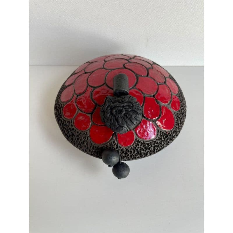 Boîte Ronde "Rouge" Céramique Raku