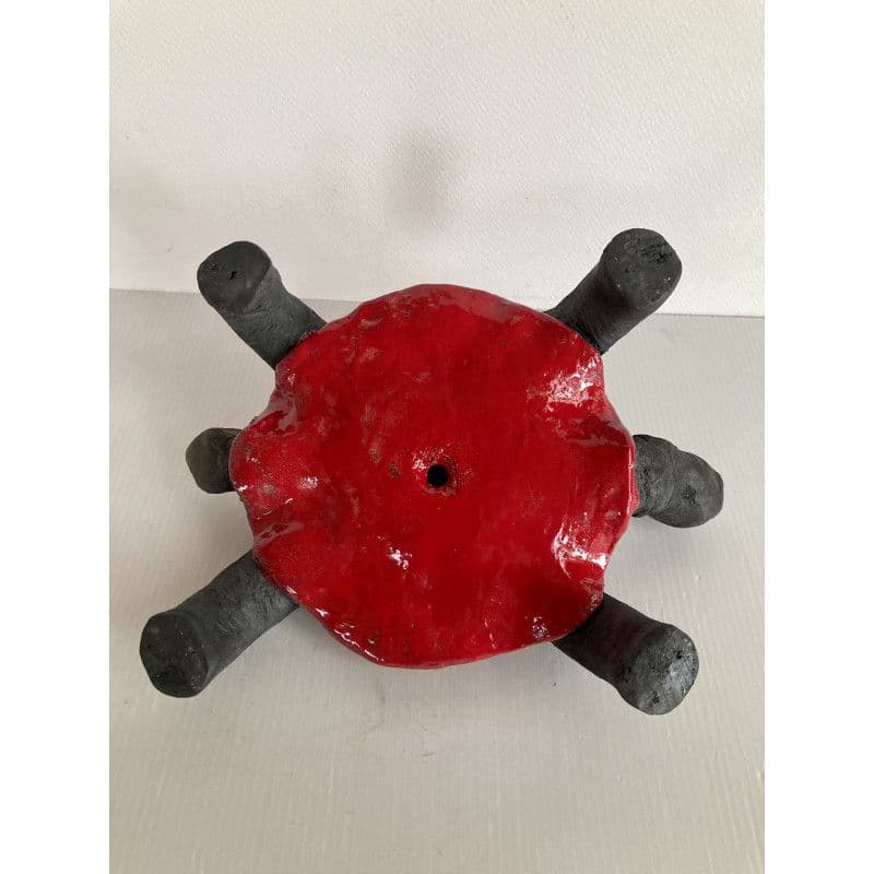 Tortue en céramique raku rouge — 5