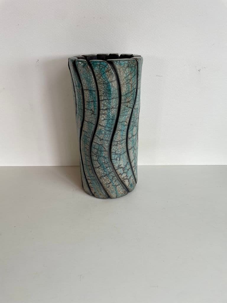Superb Raku Ceramic Crocodile Vase — 4