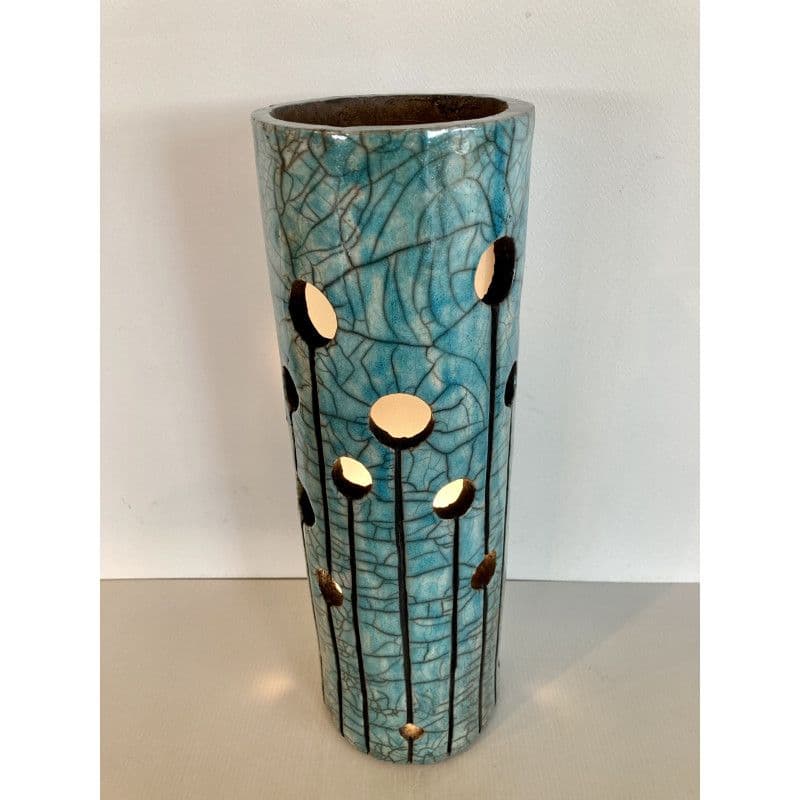 Lampe "Divine" en Céramique Raku Turquoise — 2