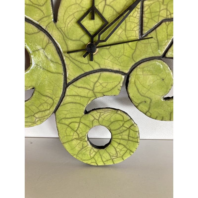 Pendule céramique raku verte — 4