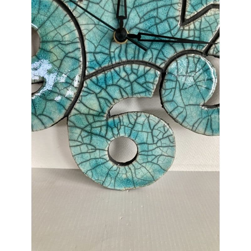 Pendule céramique raku bleu — 3