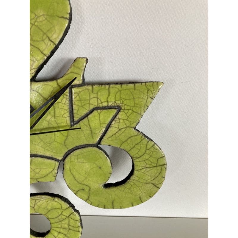 Pendule céramique raku verte — 5