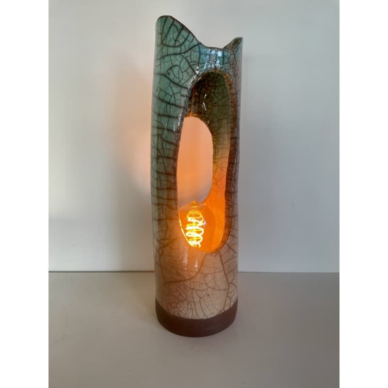 Lampe "Victoire" Céramique Raku Bicolore — 1