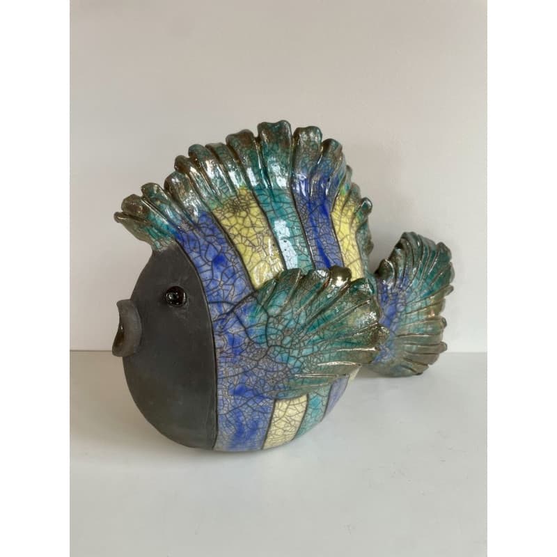 Poisson "Irisé" Grand Modèle Céramique Raku — 1