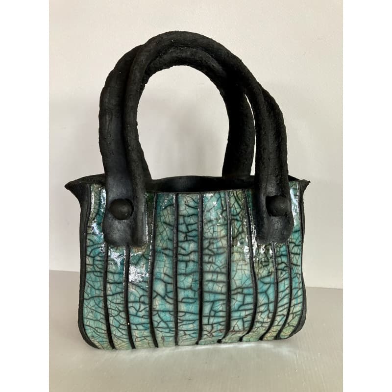 Sac Bleu Turquoise en Céramique Raku — 1