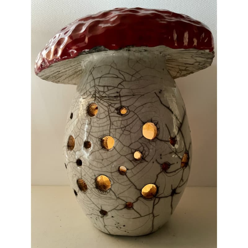Champignon Photophore Céramique Raku — 1