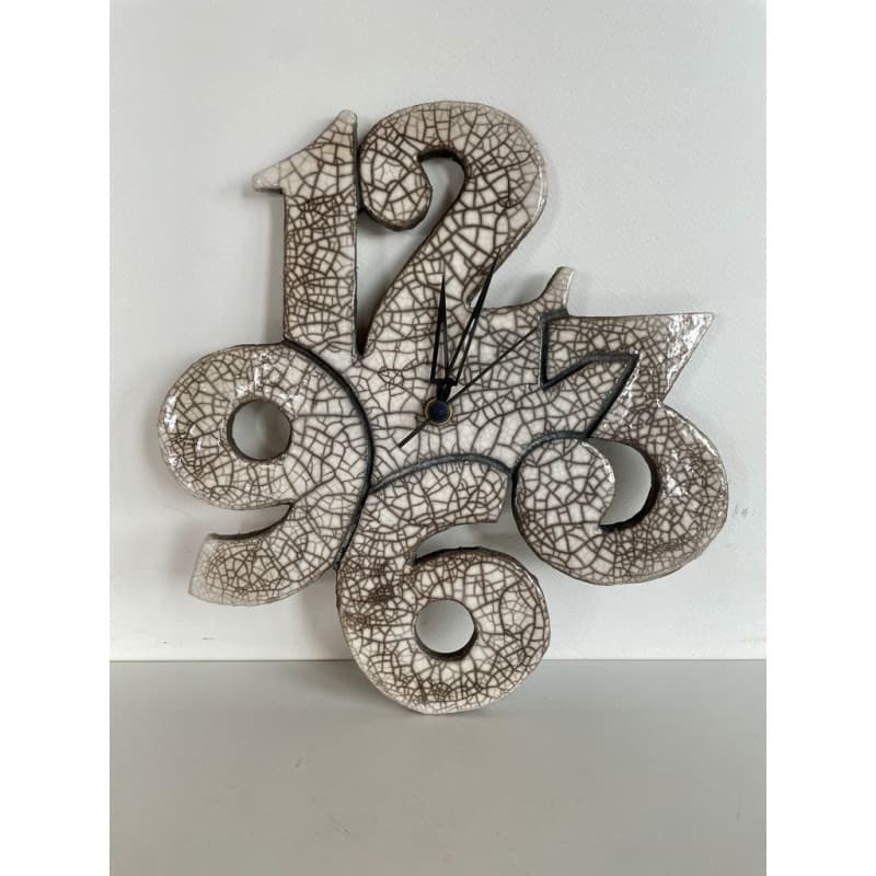Pendule céramique raku blanc — 1
