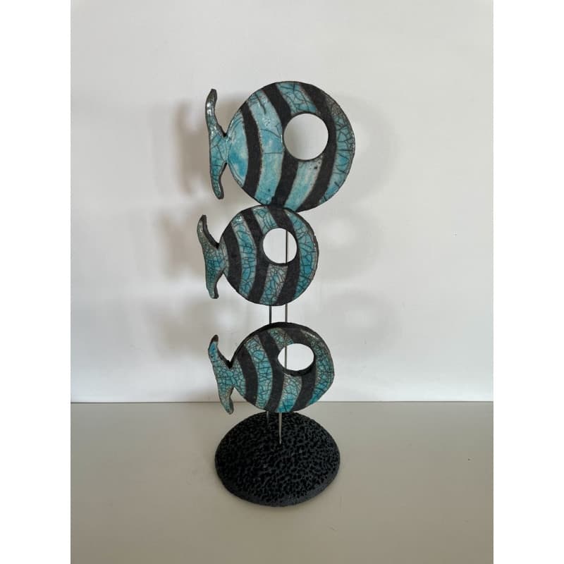 Banc de Poissons Céramique Raku — 1