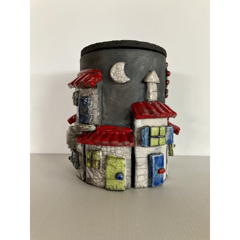 Boîte "village" Céramique Raku — 1