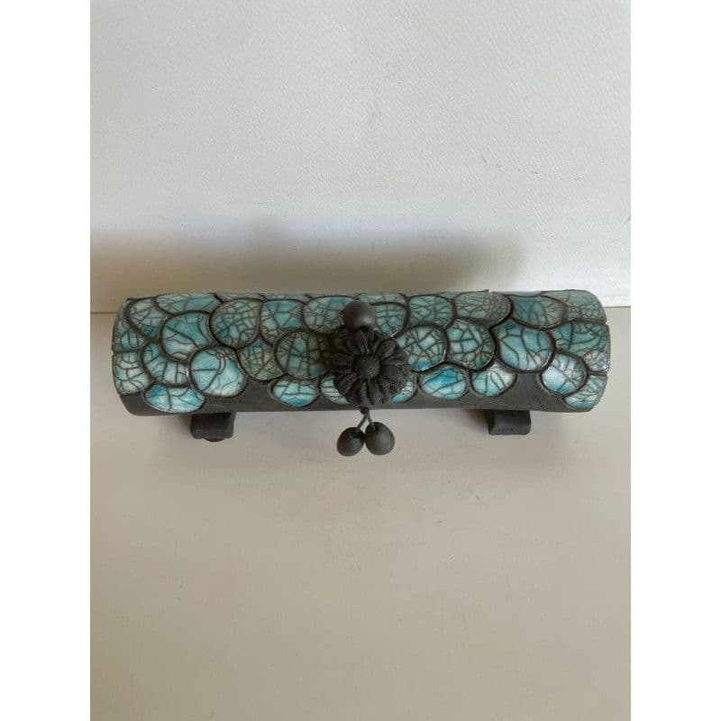 Boîte "Crocodile" Céramique Raku Turquoise — 4