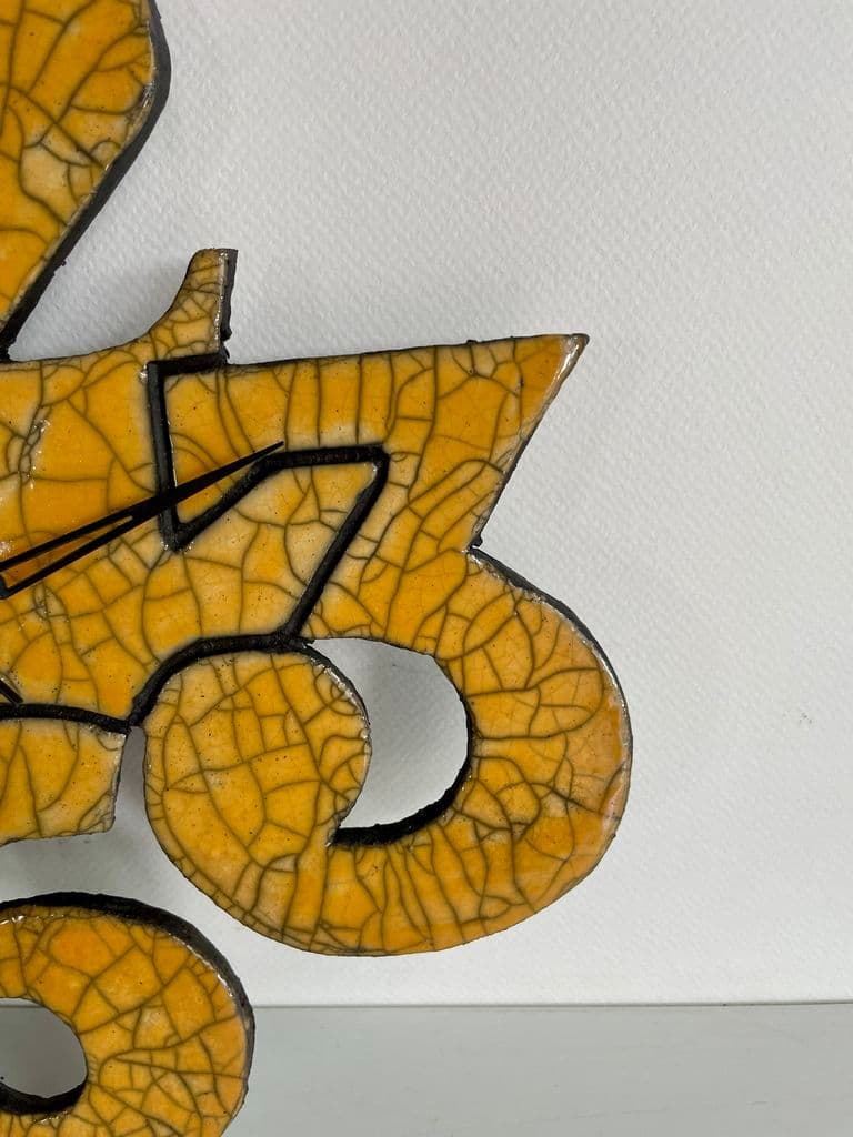 Pendule Céramique Raku Jaune — 4