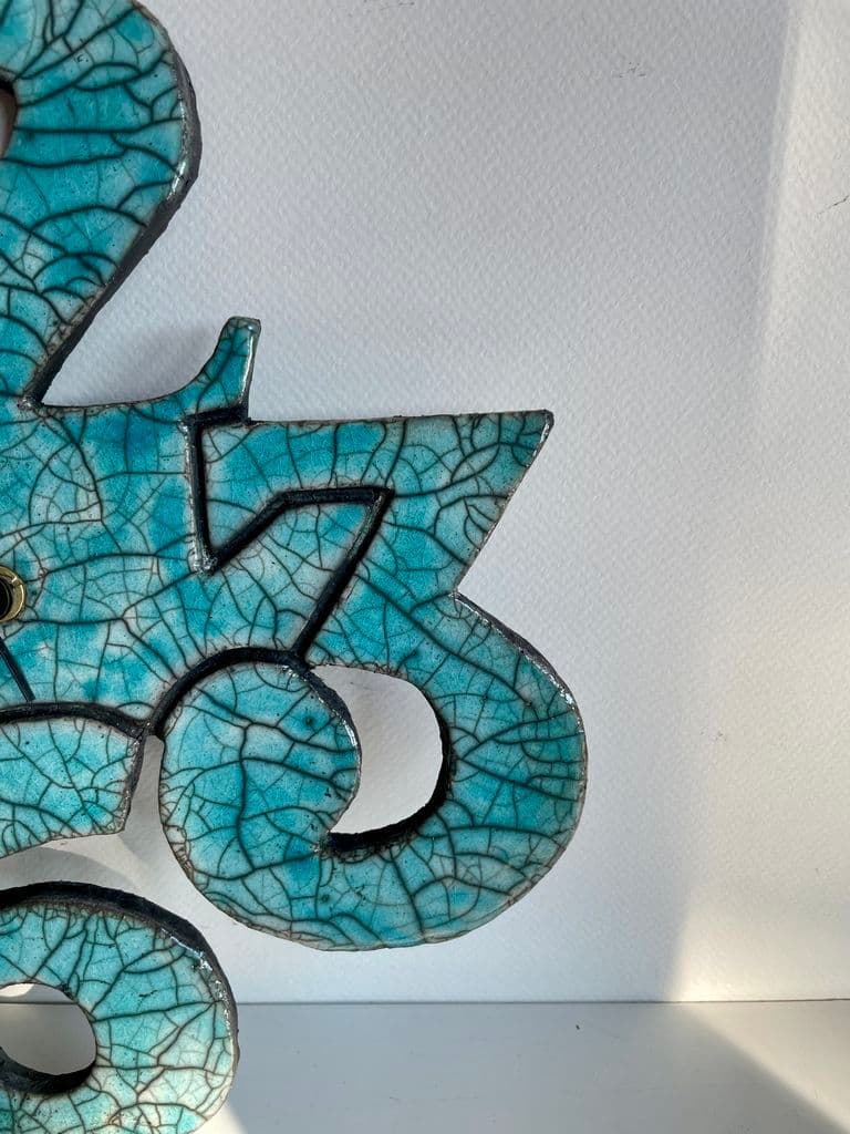 Pendule céramique raku bleu — 4