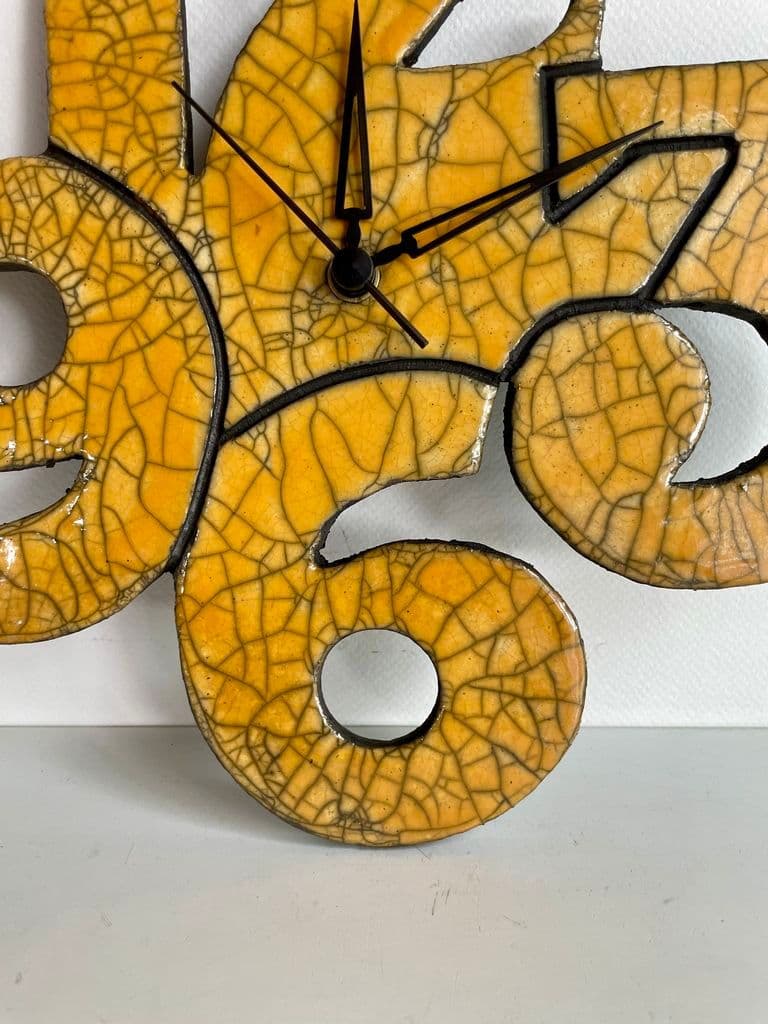 Pendule Céramique Raku Jaune — 5