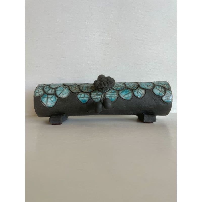 Boîte "Crocodile" Céramique Raku Turquoise — 2