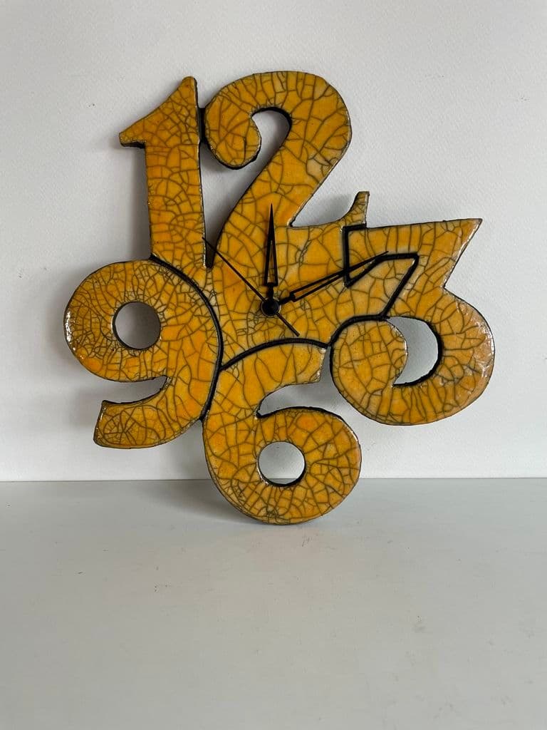 Pendule Céramique Raku Jaune — 6