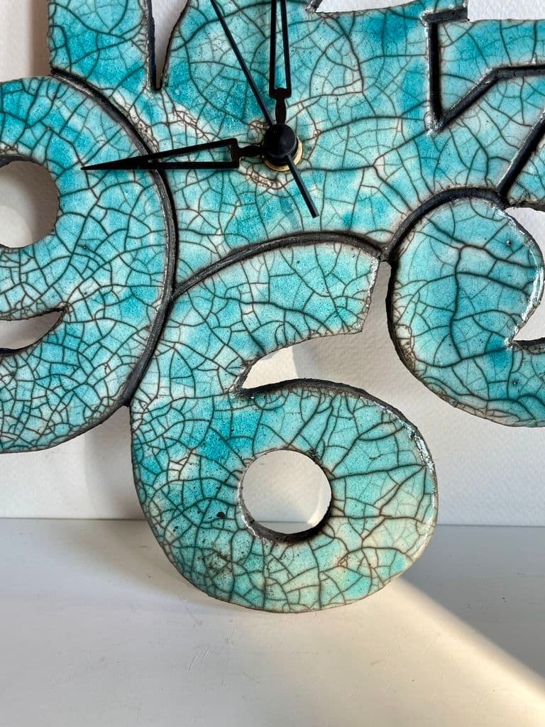 Pendule céramique raku bleu — 5