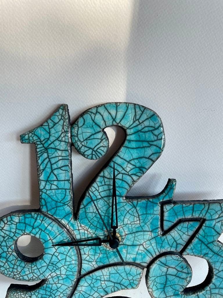 Pendule céramique raku bleu — 3