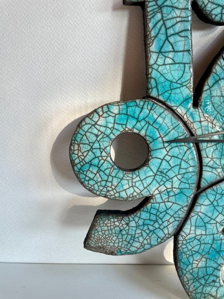 Pendule céramique raku bleu — 6