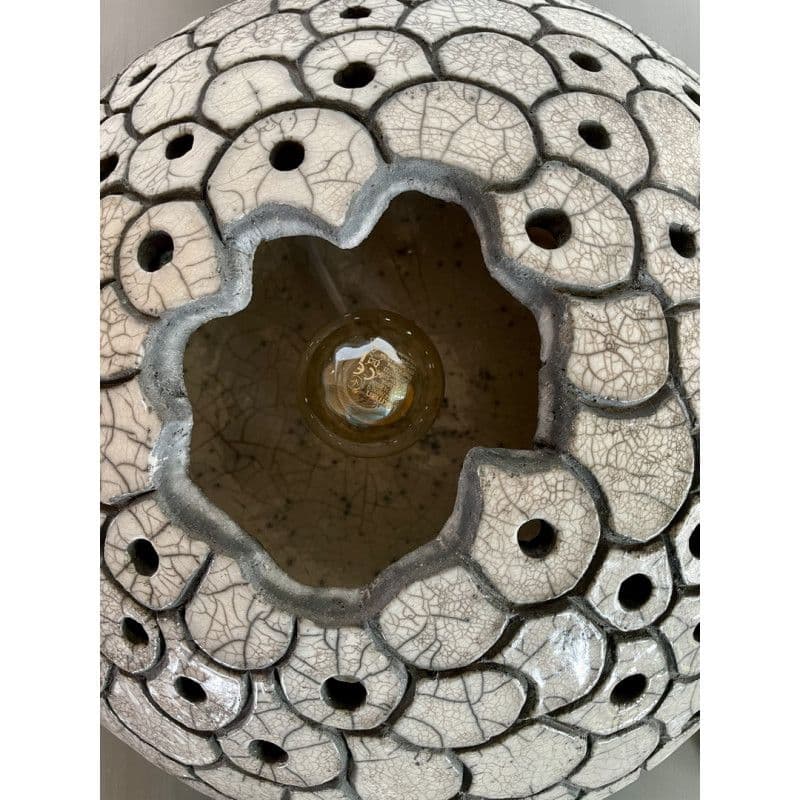 Lampe "Astre blanc" Céramique Raku — 8