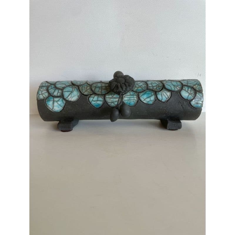 Boîte "Crocodile" Céramique Raku Turquoise — 3